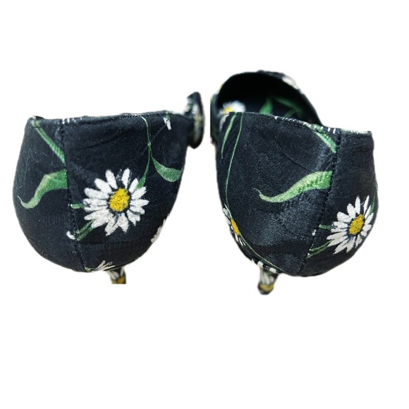 🚩steal Authentic Dolce & Gabbana Black Daisy Embellished Heels - Picture 5 of 7